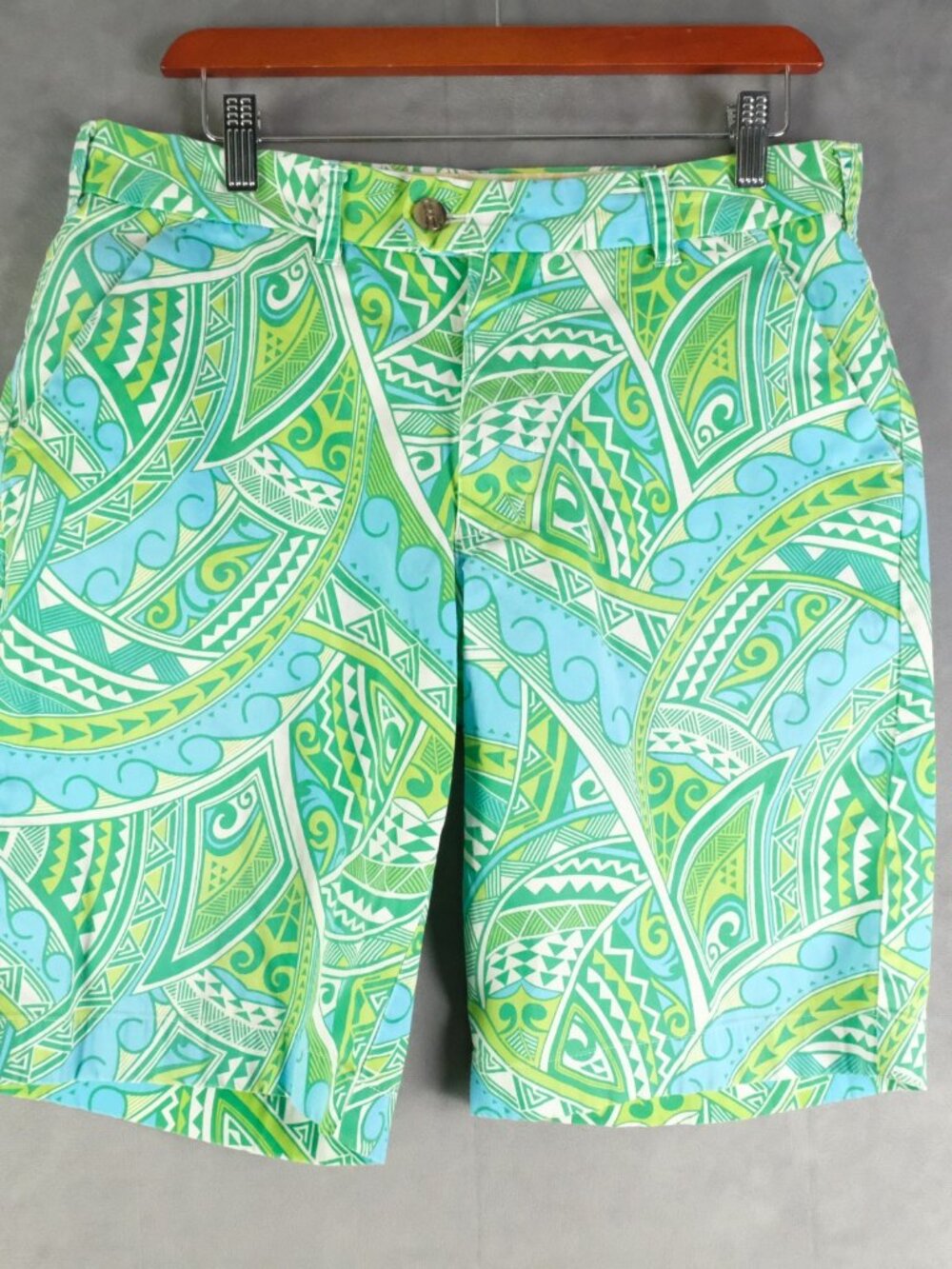 Loudmouth Shorts Mens 32 Green Paisley Chino Golf